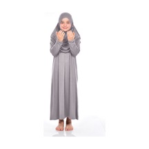 İhvan Çocuk Pratik Namaz Elbisesi 9-11 Yaş Gri Renk Gri