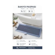Banyo Paspası-kaymaz Tabanlı-süper Emici Banyo Paspası-abdest Paspası-uzun Mavi 50 120 Mavi Çok Renkli