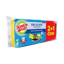 2 Adet Scotch Brite Çizmez Klasik Sünger Tırnak Koruyuculu 2+1 Renkli