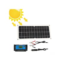 Vkemall 120w Monokristal Güneş Paneli, Usb/dc Çıkışlı Kontrolörlü, Ip65 Su Geçirmez, 21% Verimlilik, Dış Mekan İçin Hafif Şarj Ünitesi