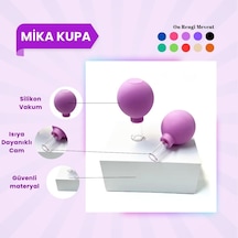 Silikon Vakumlu Mika Yüz Masaj Kupası 2'li Set Mor Çok Renkli