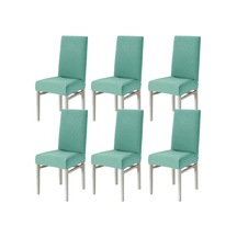 Yeşil Sandalye Kılıfı Yıkanabilir Likralı Esnek Lastikli Sandalye Örtü 6 Adet Yeşil