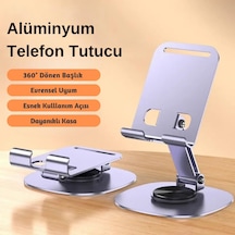 Masaüstü Alüminyum Telefon Tutucu, Katlanabilir Telefon Standı, Ergonomik Tasarım, Dayanıklı Sağlam Yapı, Evren