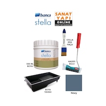 Stella Boya 4 Parçalı Set 500 Ml Boya - Boya Tavası- Stella İpek Fırça - Kadife Rulo Diğer