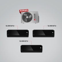 Arçelik 1+3 Multi Sistem 30100 MD Pro Dış Ünite 12 BTU Siyah + 12 BTU Siyah + 12 BTU Siyah İç Üniteler Duvar Tipi Klima