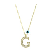 Casera's Gümüş Nazar Gold G Harfi Kadın Kolye Csr2184326 Gümüş