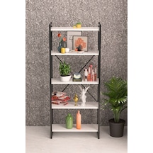 5 Raflı Metal Kitaplık Beyaz 180 Cm Çok Renkli