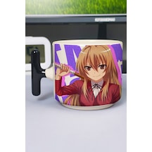 Toradora Anime Baskılı Seramik Lüks Kupa 1 Adet T Şeklinde Özel Siyah Kulp Dalga Kulp V5t Çok Renkli