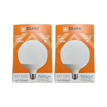 15w 100w 6500k Beyaz Işık E27 G95 Led Ampul, 2 Adet Diğer