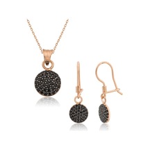 ​Gümüş Siyah Yuvarlak Kadın Set (551172540)