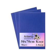 Mavi Keçe 50 x 70 CM 2.0 MM 3 Adet Renkli Hobi Keçesi Elişi Keçesi Anasınıfı Kreş Okul Öncesi