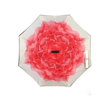 Ay-ege Kadın Şemsiye Ters Şemsiye Pembe Şakayık Pembe