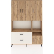 Arges Dolap 7 Raflı 2 Çekmeceli 4 Kapaklı 132x30x195 Çam-çam/... Çam