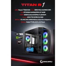 Game Garaj TITAN-R1 R7-7800X3D RTX5080 32 GB 1 TB SSD Free Dos Oem Paket Masaüstü Oyuncu Bilgisayarı