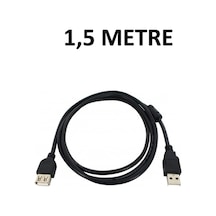 1.5 Metre Usb 2.0 Uzatma Kablosu Erkek Dişi - Ferrit Filtreli Siyah