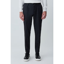 Morven Erkek Siyah Poliviskon Trend Desenli Slim Fit Lastikli Pantolon 27ks003002001 Siyah