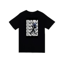 Eminem Baskılı Unisex %100 Pamuk Siyah T-shirt SIYAH