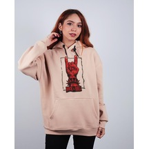 Unisex Oversize Hoodie Rock and Roll Themed Stone Color