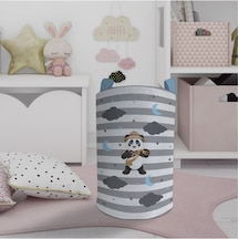 Mekta Home Bebek Ve Çocuk Odası İzci Panda Desenli Oyuncak Sepeti Renkli Çok Renkli