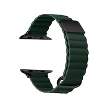 Watch Ultra 49mm Uyumlu Krd-78 Pu Deri Kordon Strap Kayış Ardx- Koyu Yeşil