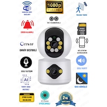 Gece Renkli Görüşlü 6mp Full Hd Çift Kameralı Bebek, Bakıcı Ve Evcil Hayvan Takip Kamerası