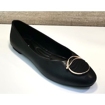 Mhd Y-26 Kadın Tokalı Babet Ayakkabı Siyah