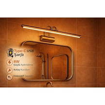 Sarjlı Led Flüt Resim Aplik 8w 3200k Gün Işığı 50cm Duvar Tipi Ayna/tablo Üstü Dekoratif Işık Ip20 Iç Mekan Kullanım Eskitme