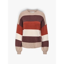 Only Onlatıa L/s Strıpe Pullov Knt Noos Kadın Beyaz Uk Gömlek - 15220044