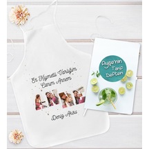 Bk Gift Kişiye Özel Fotoğraflı Ve Mesajlı Anne Tasarımlı Mutfak Önlüğü Ve Yemek Tarif Defteri Hediye Seti, Anneye Hediye, Anneler Günü Hediyeleri