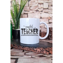 English Teacher 5 Baskılı İngilizce Öğretmeni Hediyelik Baskılı Çay Kahve Sunum Kupa Bardak Beyaz