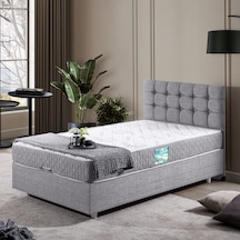 Venedik Tek Kişilik Baza Başlık Comfort Ortopedik Yatak Seti - Açık Gri 90 x 190