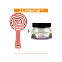 Fontenay Profesyonel 3boyut Saç Fırçası+face&body Peeling Scrub Yüz Maskesi Böğürtlen 350ml 2'li Set
