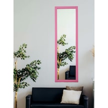Pembe Ahşap Cerceve Duvar Aynaları 121x37 Cm Antre Hol Room C Pembe
