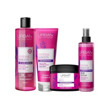 Urban Care Intense &amp Keratin Yoğun Hasar Onarıcı Şampuan Krem Maske Sıvı Krem Saç Bakım Seti 4'lü-vegan Genel