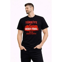 Barlashive Erkek Türkiye Baskılı Tişört Ay Yıldız 2026 Dünya Kupası Taraftar Forma T-shirt - Siyah Çok Renkli