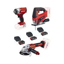 Einhell TE-CI 18/1 Vidalama + TC-JS 18 Lİ Dekupaj + Axxio 125 MM AvuçTaşlama + 2 x 2.5-4.0 Akülü Usta Seti