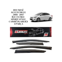 Hyundai Accent Blue 2011 2012 2013 2014 2015 2016 2017 İle Uyumlu Sport Style Cam Rüzgarlığı 4 Parça Sunplex 1 Adet