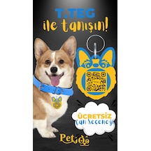 Petjoo 15.T.Teg Sarı-Mavi Qr'lı Köpek Künyesi