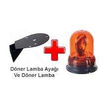Döner (Tepe) Lamba 12V + Sabit Döner Lamba Ayağı Set Döner