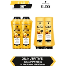 Gliss Oil Nutritive Şampuan 2 x 400 ML + Saç Kremi 2 x 360 ML
