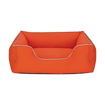 Hnrlıshp Pet Comfort Alpha Köpek Yatağı Turuncu W Beyaz Biye M 80x65cm