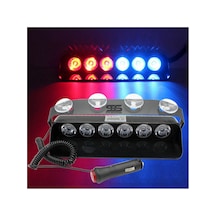 S6 Cam Içi Vantuzlu Polis Çakar 6 Ledli Kırmızı Mavi 12 Mod Çakm