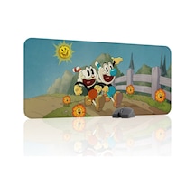 Cuphead Kaymaz Dikişli Kauçuk Oyuncu Mousepad V4 - 90x40 Xxl Gaming Mouse Pad Fare Altlığı