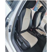 Seat Leon 13 20 Arası Arka Sırt 2 1. Arka Sırt Kolcaksız Model Krem Zemin Krem Nakışlı Taytüyü Deri