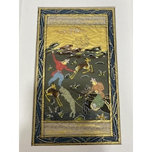 Avcıların Yarışı Adlı El Yapımı Minyatür Resim 21x12,5 Cm