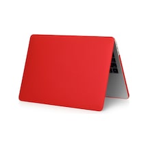 Arabulalaca Apple Macbook Uyumlu Air 13.6 Inç A3449 A3240 A3113 A2681 M2 / M3 / M4 / M5 Kılıf Hardcase Kapak Kırmızı Açık Kırmızı