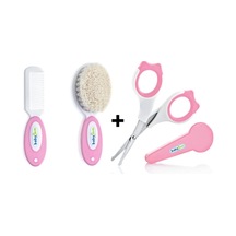 2'li Bebek Bakım Seti Fırça Tarak+makas Pembe Bbk86810492153072