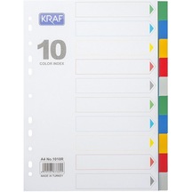 Kraf Seperatör Dosya Ayracı 10 Renk 1010r - A4