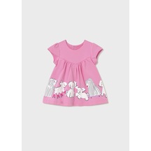 Kız Bebek Baskılı Elbise 1817 Pembe