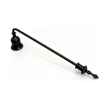 Sabit Başlıklı Metal Mat Siyah 23 Cm Dekoratif Çan Dizayn Saplı Mum Söndürücü Mt280sy